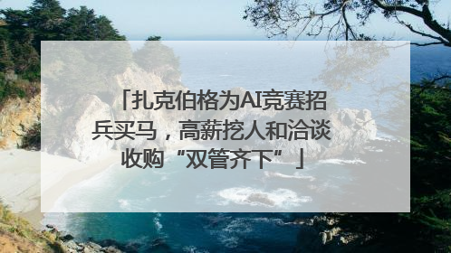 扎克伯格为AI竞赛招兵买马，高薪挖人和洽谈收购“双管齐下”