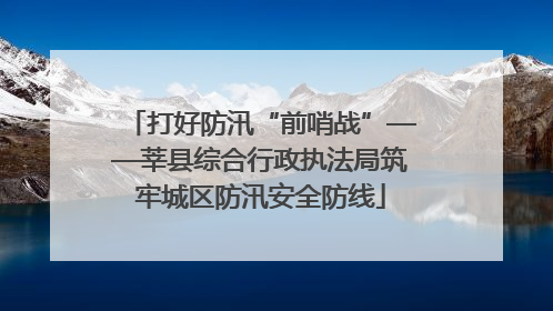 打好防汛“前哨战”——莘县综合行政执法局筑牢城区防汛安全防线