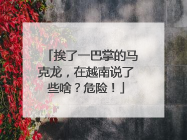 挨了一巴掌的马克龙，在越南说了些啥？危险！