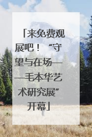 来免费观展吧！“守望与在场——毛本华艺术研究展”开幕