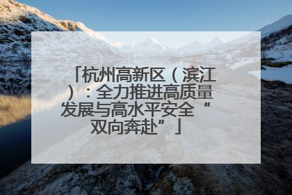 杭州高新区（滨江）：全力推进高质量发展与高水平安全“双向奔赴”