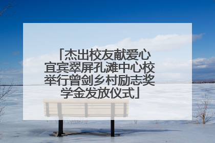 杰出校友献爱心 宜宾翠屏孔滩中心校举行曾剑乡村励志奖学金发放仪式