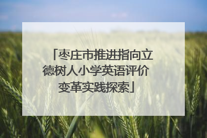枣庄市推进指向立德树人小学英语评价变革实践探索