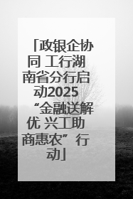 政银企协同 工行湖南省分行启动2025“金融送解优 兴工助商惠农”行动