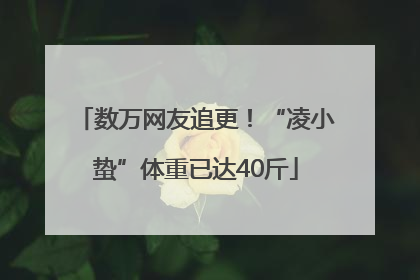 数万网友追更！“凌小蛰”体重已达40斤