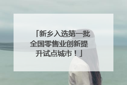 新乡入选第一批全国零售业创新提升试点城市！