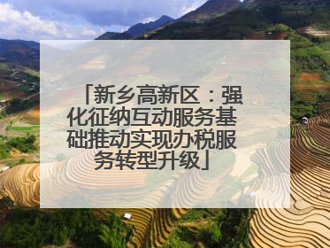 新乡高新区：强化征纳互动服务基础推动实现办税服务转型升级