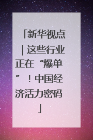 新华视点｜这些行业正在“爆单”！中国经济活力密码