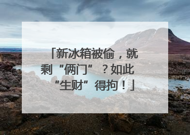 新冰箱被偷，就剩“俩门”？如此“生财”得拘！
