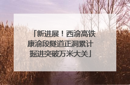 新进展！西渝高铁康渝段隧道正洞累计掘进突破万米大关