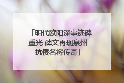 明代欧阳深事迹碑重光 碑文再现泉州抗倭名将传奇