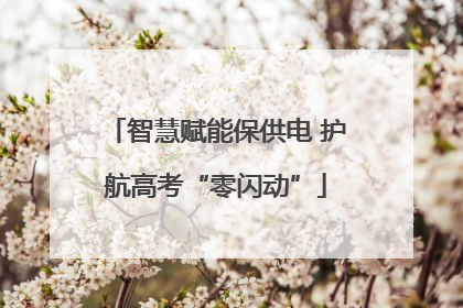 智慧赋能保供电 护航高考“零闪动”