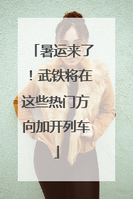 暑运来了！武铁将在这些热门方向加开列车