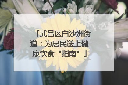 武昌区白沙洲街道：为居民送上健康饮食“指南”