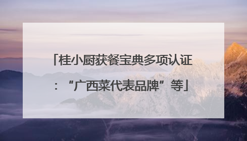 桂小厨获餐宝典多项认证：“广西菜代表品牌”等