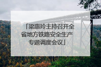 梁惠玲主持召开全省地方铁路安全生产专题调度会议