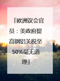 欧洲议会官员：美政府提高钢铝关税至50%毫无道理