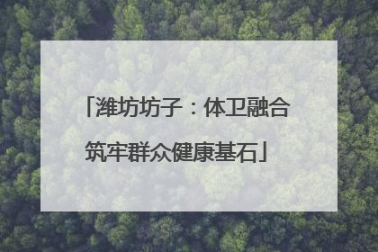 潍坊坊子：体卫融合筑牢群众健康基石
