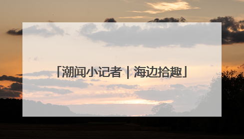 潮闻小记者｜海边拾趣