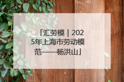 汇劳模｜2025年上海市劳动模范——杨洪山