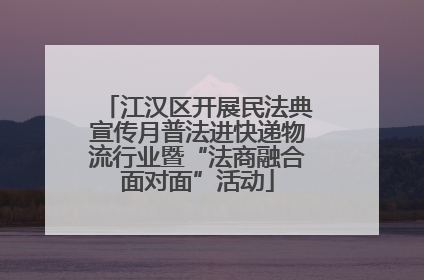 江汉区开展民法典宣传月普法进快递物流行业暨“法商融合面对面”活动