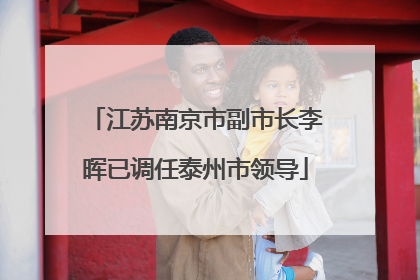 江苏南京市副市长李晖已调任泰州市领导