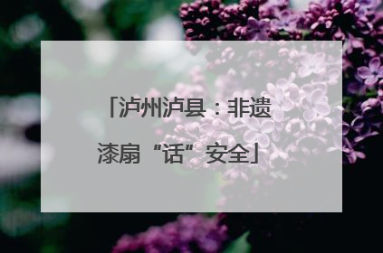 泸州泸县：非遗漆扇“话”安全