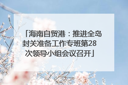 海南自贸港：推进全岛封关准备工作专班第28次领导小组会议召开