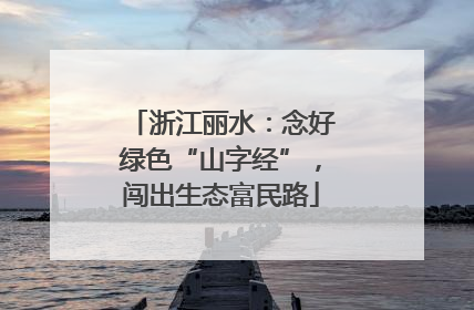 浙江丽水：念好绿色“山字经”，闯出生态富民路