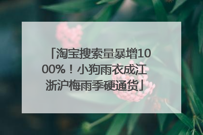 淘宝搜索量暴增1000%！小狗雨衣成江浙沪梅雨季硬通货