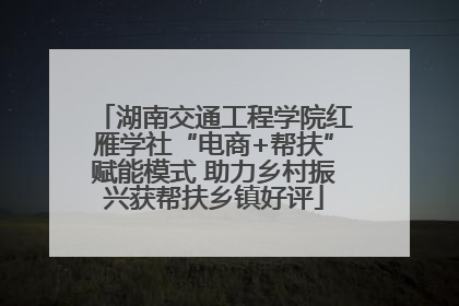 湖南交通工程学院红雁学社“电商+帮扶”赋能模式 助力乡村振兴获帮扶乡镇好评