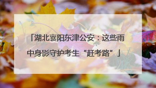 湖北襄阳东津公安：这些雨中身影守护考生“赶考路”