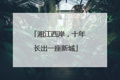 湘江西岸，十年长出一座新城