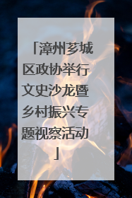漳州芗城区政协举行文史沙龙暨乡村振兴专题视察活动