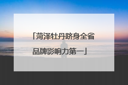 菏泽牡丹跻身全省品牌影响力第一