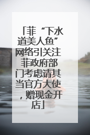 菲“下水道美人鱼”网络引关注 菲政府部门考虑请其当官方大使，赠现金开店