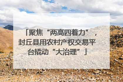 聚焦“两高四着力”，封丘县用农村产权交易平台撬动“大治理”