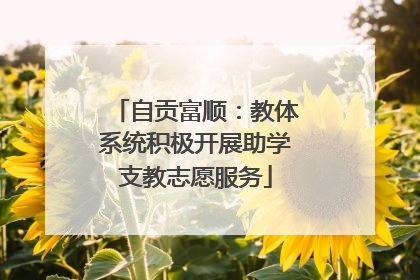 自贡富顺：教体系统积极开展助学支教志愿服务