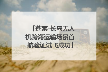 蓬莱-长岛无人机跨海运输场景首航验证试飞成功