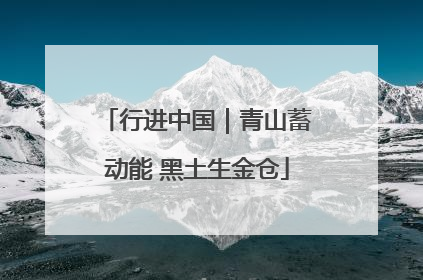 行进中国｜青山蓄动能 黑土生金仓