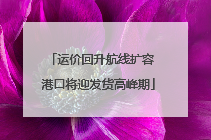 运价回升航线扩容 港口将迎发货高峰期