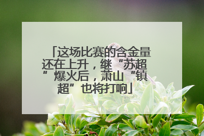 这场比赛的含金量还在上升，继“苏超”爆火后，萧山“镇超”也将打响