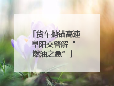 货车抛锚高速 阜阳交警解“燃油之急”