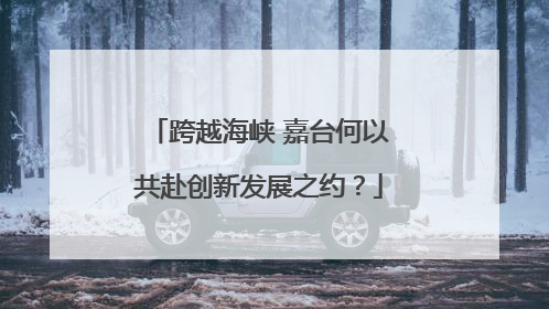 跨越海峡 嘉台何以共赴创新发展之约？