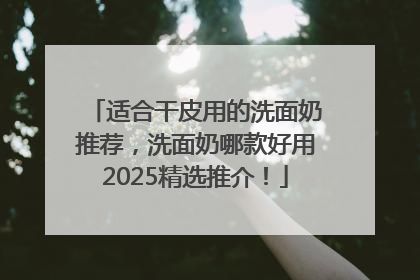 适合干皮用的洗面奶推荐，洗面奶哪款好用2025精选推介！