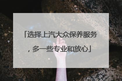 选择上汽大众保养服务，多一些专业和放心