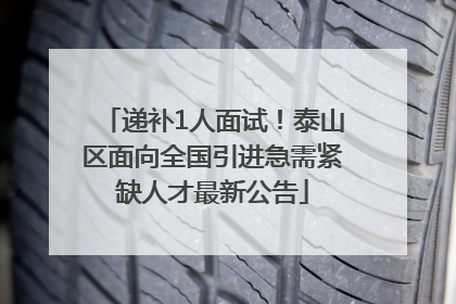 递补1人面试！泰山区面向全国引进急需紧缺人才最新公告
