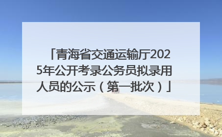 青海省交通运输厅2025年公开考录公务员拟录用人员的公示（第一批次）