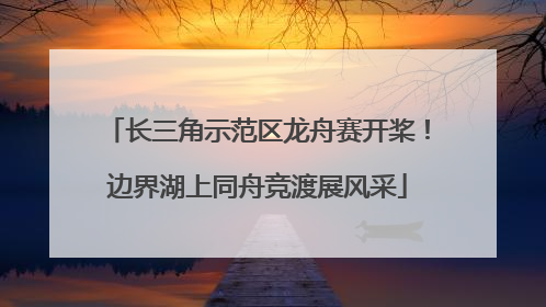 长三角示范区龙舟赛开桨！边界湖上同舟竞渡展风采