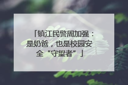 镇江民警周加强：是奶爸，也是校园安全“守望者”
